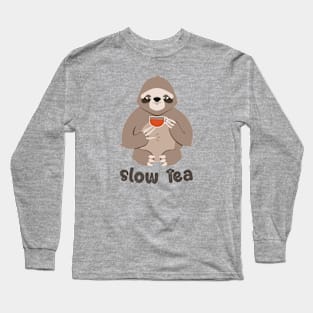 Slow Tea Sloth Long Sleeve T-Shirt